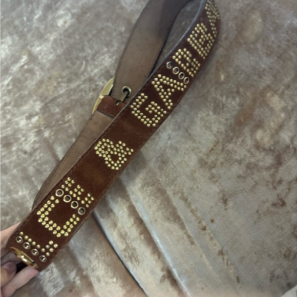 Vintage Dolce & Gabbana Brown Suede Belt with Brass Buckle main image 7